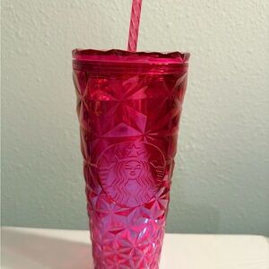 Starbucks Pink Tumbler with Straw